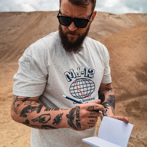 MAJESTIC 12 "Crash Retrieval Team" Tee In Light Heather