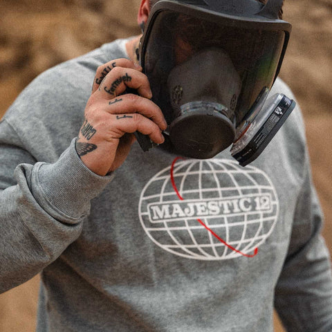 MAJESTIC 12 Crewneck In Heather Grey