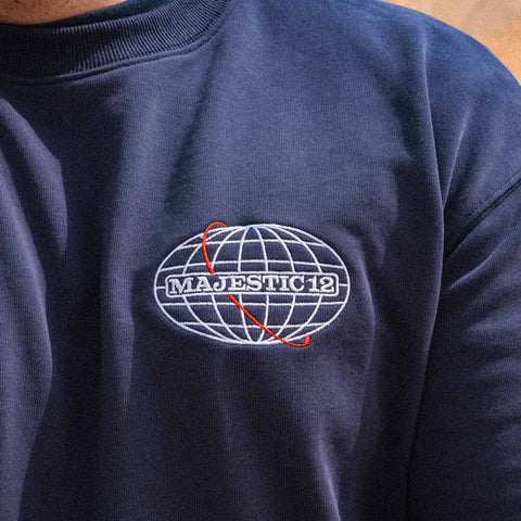 MAJESTIC 12 "Crash Retrieval Team" Crewneck In Royal Blue
