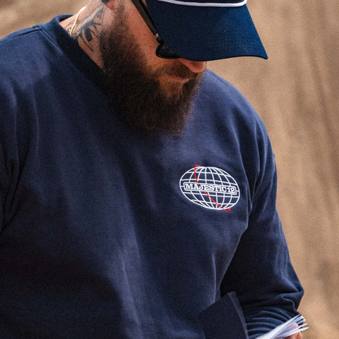 MAJESTIC 12 "Crash Retrieval Team" Crewneck In Royal Blue
