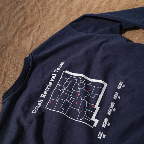 MAJESTIC 12 "Crash Retrieval Team" Crewneck In Royal Blue