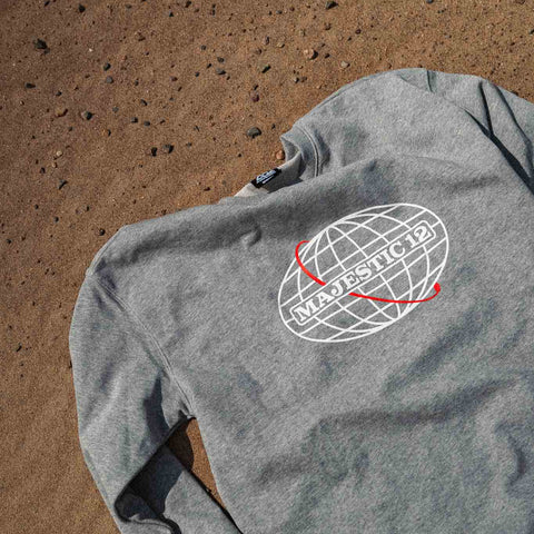 MAJESTIC 12 Crewneck In Heather Grey