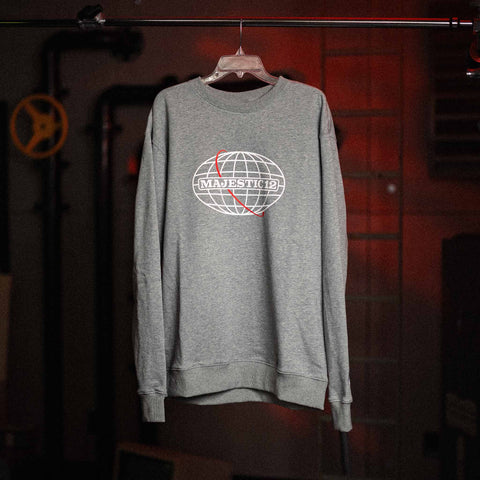 MAJESTIC 12 Crewneck In Heather Grey