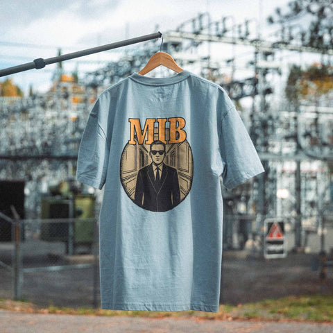 AREA52 "MIB" Tee in Steel Blue