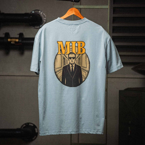 AREA52 "MIB" Tee in Steel Blue