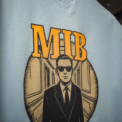 AREA52 "MIB" Tee in Steel Blue