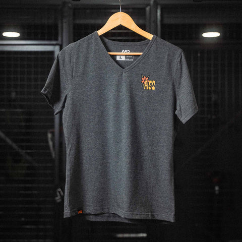 AREA52 "Prison Planet" Women V-Neck in Charcoal