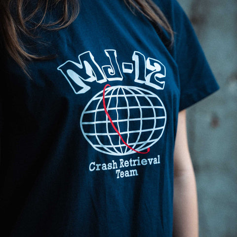 MAJESTIC 12 "Crash Retrieval Team" Women's Tee In Royal Blue