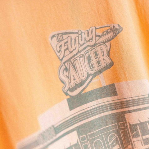 The Flying Saucer Diner Tee In Sunset Orange