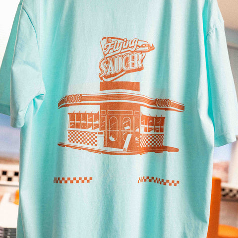The Flying Saucer Diner Tee In Sky Blue