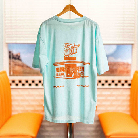 The Flying Saucer Diner Tee In Sky Blue