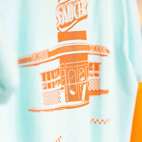 The Flying Saucer Diner Tee In Sky Blue