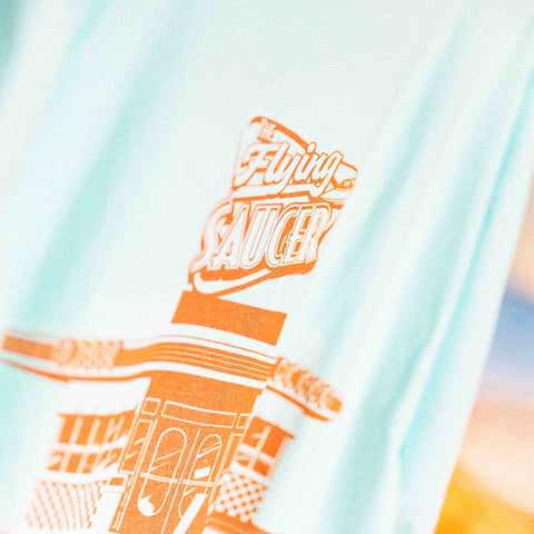 The Flying Saucer Diner Tee In Sky Blue