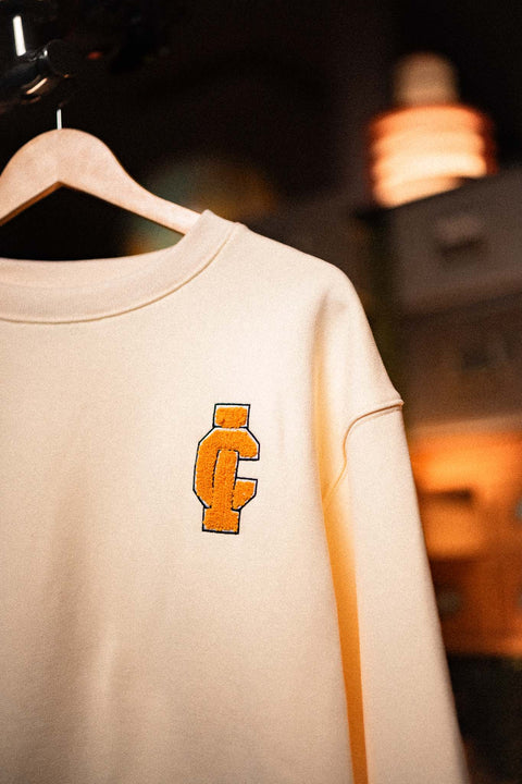 Invisible College Crew-Neck Sweatshirt In Cream