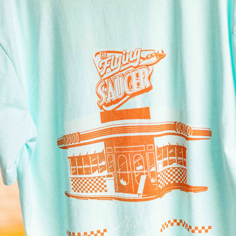 The Flying Saucer Diner Tee In Sky Blue