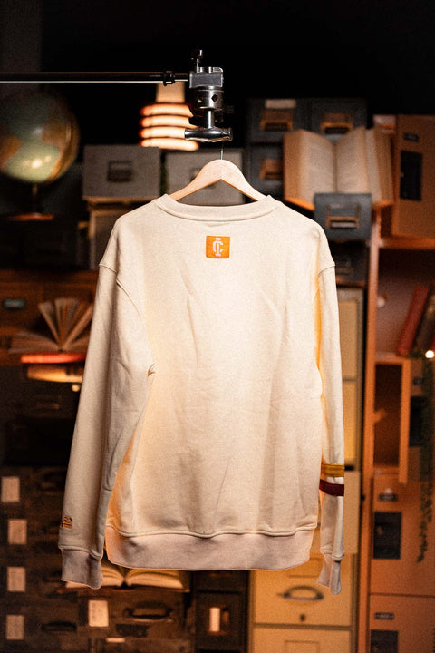 Invisible College Crew-Neck Sweatshirt In Cream
