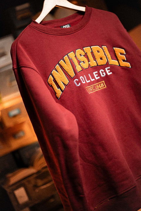 Invisible College Crewneck in Crimson