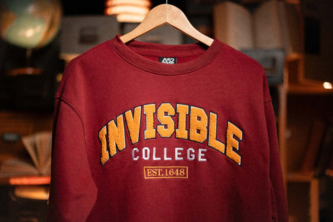 Invisible College Crewneck in Crimson