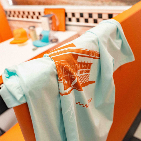The Flying Saucer Diner Tee In Sky Blue
