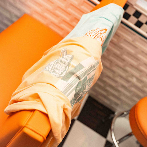 The Flying Saucer Diner Tee In Sunset Orange