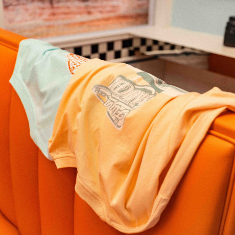 The Flying Saucer Diner Tee In Sunset Orange