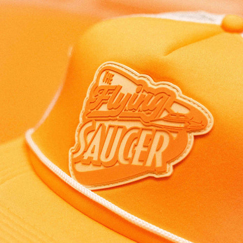 The Flying Saucer Diner Trucker Hat in Sunset Orange
