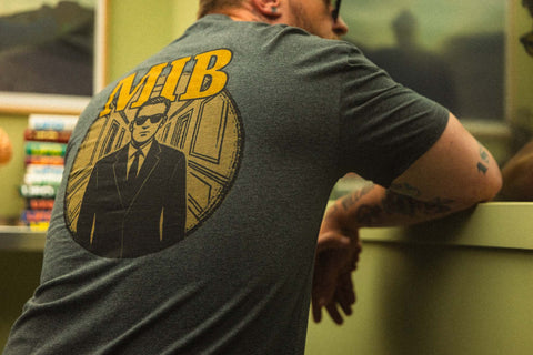 AREA52 "MIB" Tee in Charcoal