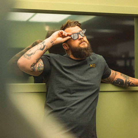 AREA52 "MIB" Tee in Charcoal