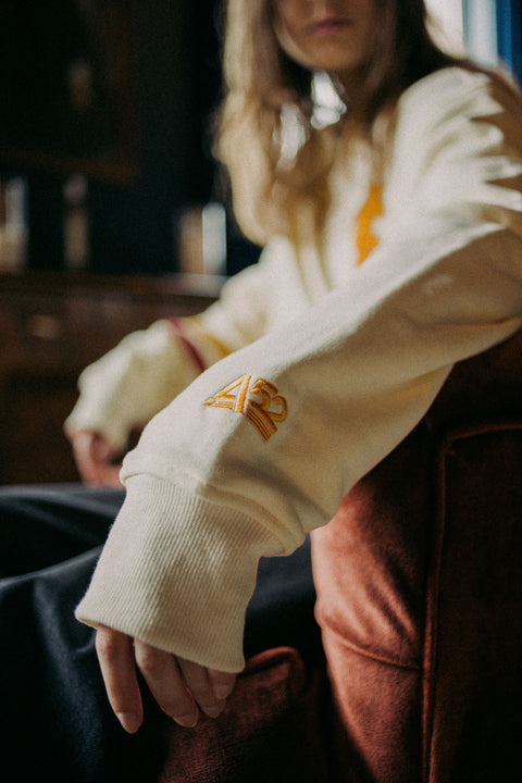 Invisible College Crew-Neck Sweatshirt In Cream