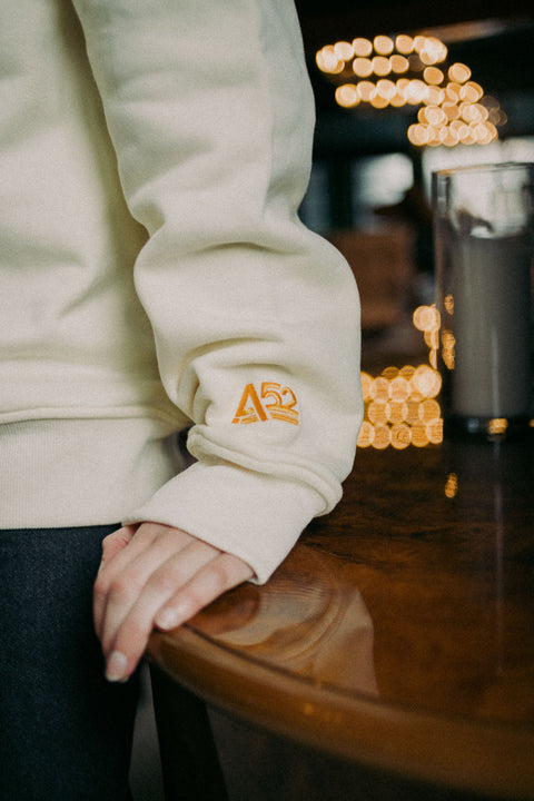 Invisible College Crew-Neck Sweatshirt In Cream