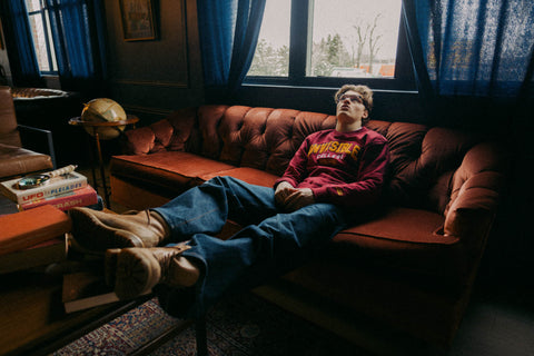 Invisible College Crewneck in Crimson