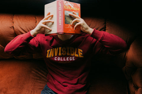 Invisible College Crewneck in Crimson