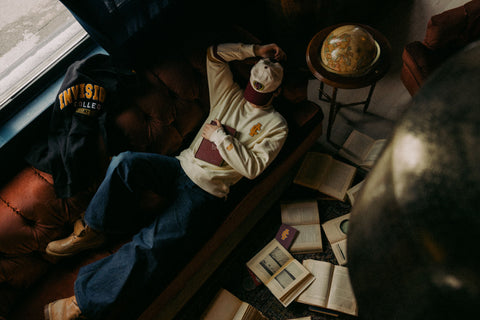 Invisible College Crew-Neck Sweatshirt In Cream